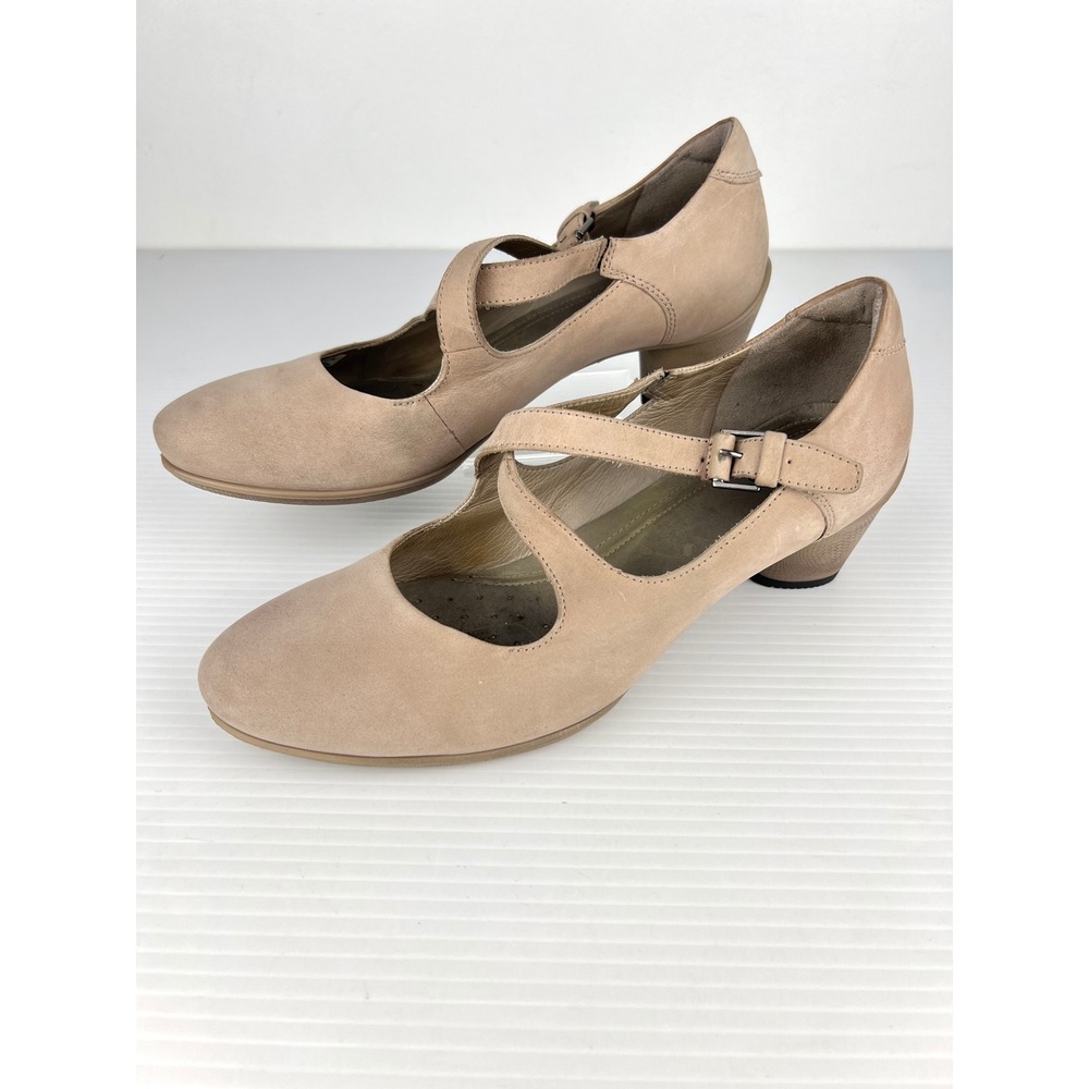 Ecco Sculptured 45 Crisscross Mary Jane Pump Dune Beige/Dune Nubuck Leather Sz39